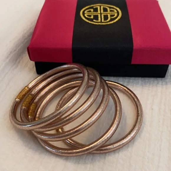 Budha girl all weather champagne bangles 5 total. - Picture 2 of 3